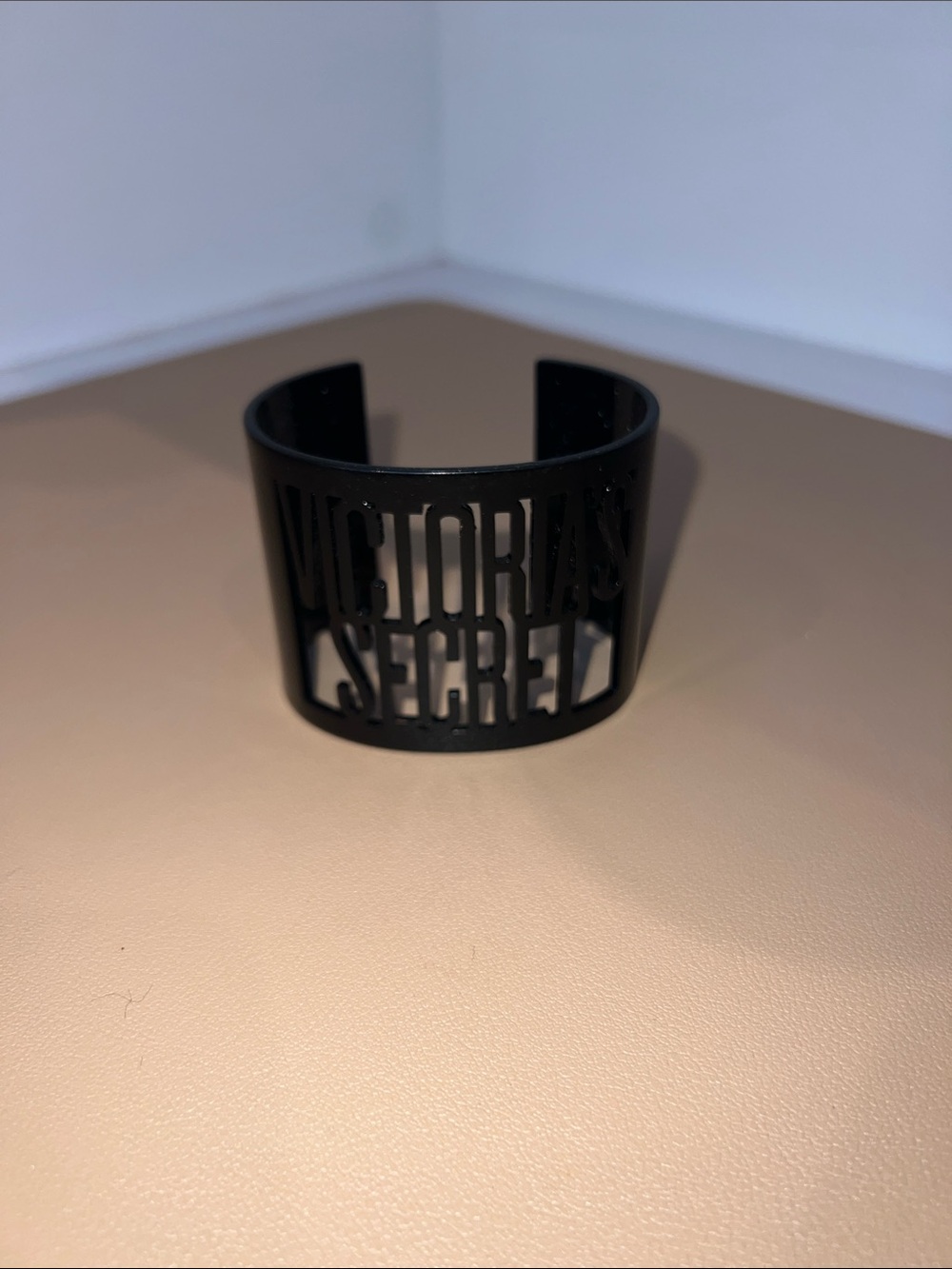 Victoria's Secret Black Logo Cutout Cuff Bracelet - Open Bangle